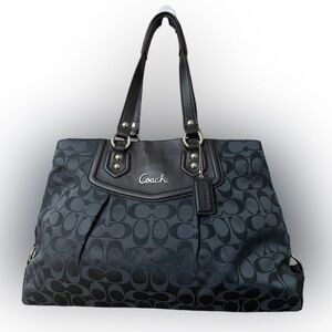 Coach Ashley Black & Gray Handbag Satchal Tote Bag Purse